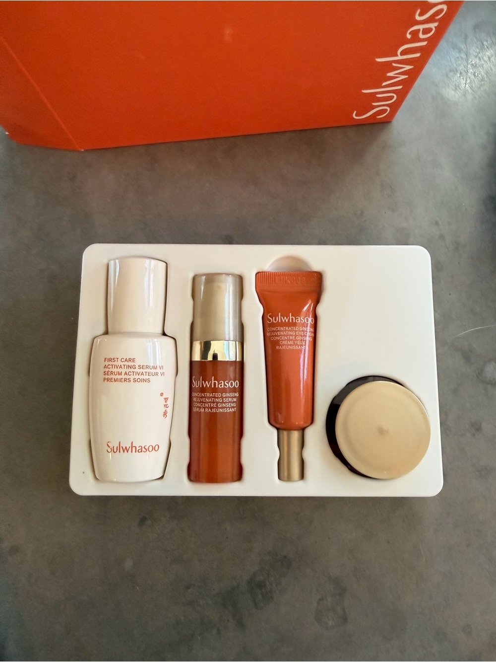 Sulwhasoo First Care Activating Serum VI - 4-Piece Skincare Set (Cream & Orange)